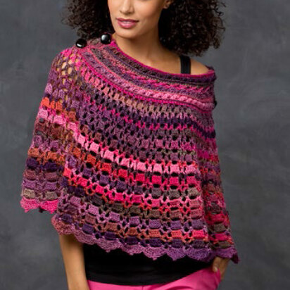 Dubonnet Poncho in Red Heart Boutique Unforgettable - LW3318EN