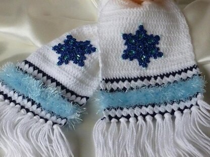 Russian Winter Hat Scarf Mittens Set