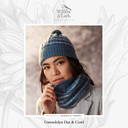 "Gwendolyn Hat & Cowl" - Hat Knitting Pattern For Women in Willow and Lark Ramble