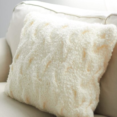 Shadow Cables Pillow in Bernat Soft Boucle