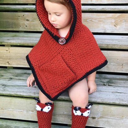 Hooded Fox Poncho and Socks