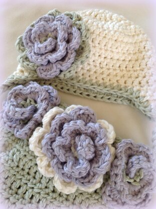 Bouquet of Flowers Diaper Cover and Hat