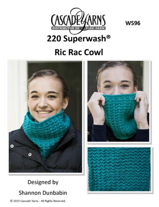 Ric Rac Cowl in Cascade Yarns 220 Superwash® - W596 - Downloadable PDF