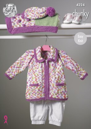 Blanket, Coat, Jacket & Hat in King Cole Chunky - 4224 - Downloadable PDF