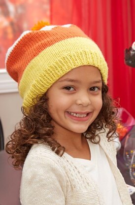 Candy Corn Slouchy Hat in Red Heart Baby Hugs Medium - LW5409 - Downloadable PDF