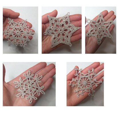 Crochet 5 Snowflakes