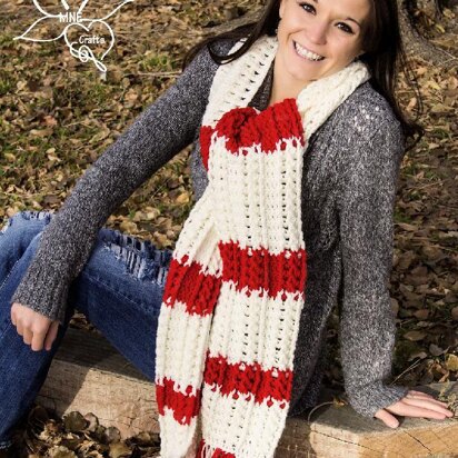 Candy Cane Cable Scarf