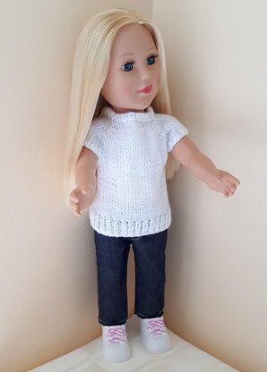 White T Shirt for Doll