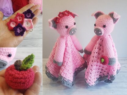 Pip & Petunia Pig Loveys Comforters Crochet Patterns