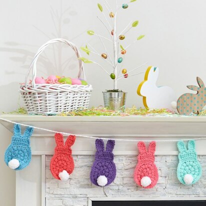 Bunny Garland in Red Heart With Love Solids - LM6093 - Downloadable PDF