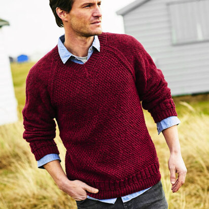 Mens Round Neck and V Neck Sweaters in Stylecraft Highland Heathers Aran - 9877 - Downloadable PDF