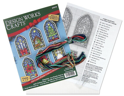 Design Works Stained Glass Christmas Ornaments Cross Stitch Kit