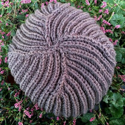 Cable Brim Slouch Hat
