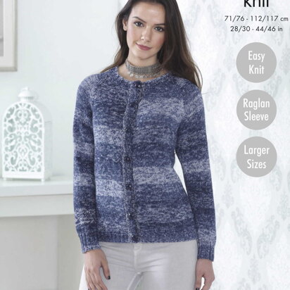 Cardigan & Short Sleeved Sweater in King Cole Vogue DK - 5097pdf - Downloadable PDF