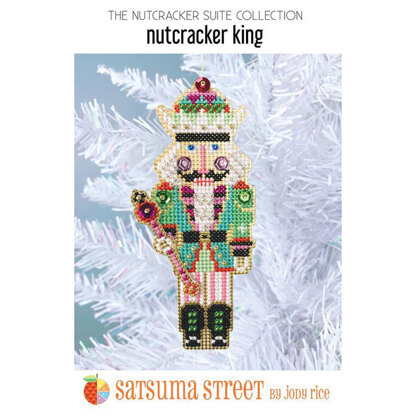 Satsuma Street Nutcracker King Ornament Cross Stitch Kit - 2.25in x 5in