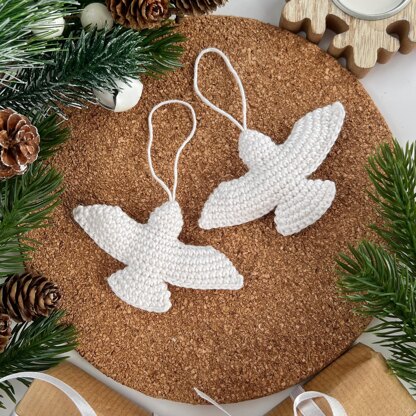 Christmas dove no sew crochet pattern Bird friendship ornament Amigurumi pattern