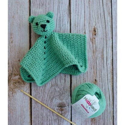 Hoooked  DIY Crochet Kit Cuddle Cloth Bear Bo Sage Green