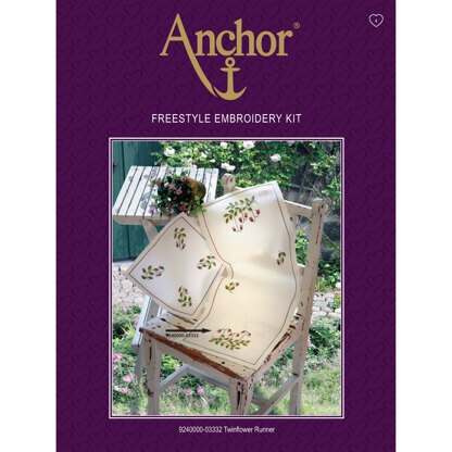 Anchor Twinflower Runner Freestyle Embroidery Kit - 30cm x 80cm