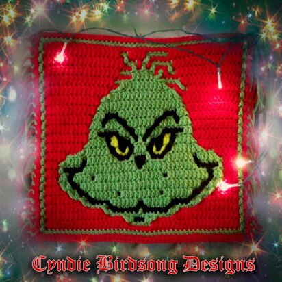 Christmas Villains "Grinch" overlay mosaic squares