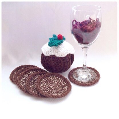 Christmas Pudding Coaster Set