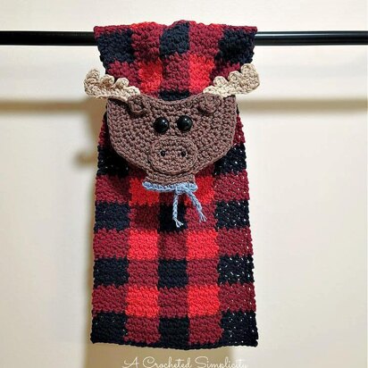 Buffalo Plaid Moose Kitchen Towel