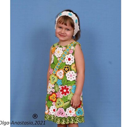 Irish crochet lace dress for girls