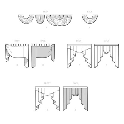 Simplicity Valances and Swags S9571 - Paper Pattern, Size OS (One Size Only)