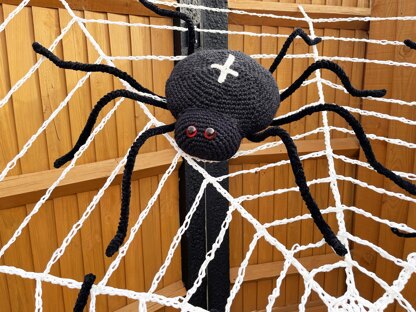 Giant spider web Large cobweb Crochet spiders Outdoor halloween decoration