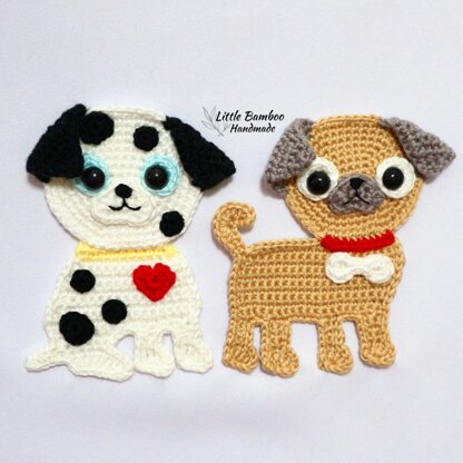 Dalmation and Pug Applique