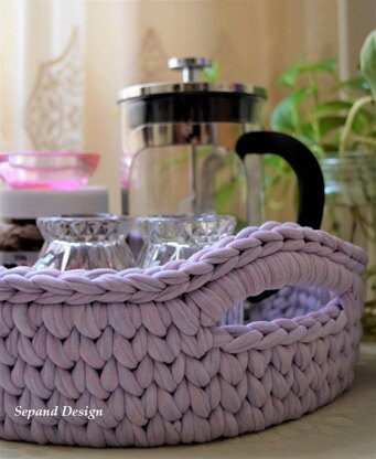 Zpaghetti (t-shirt) yarn- purple tray with handles