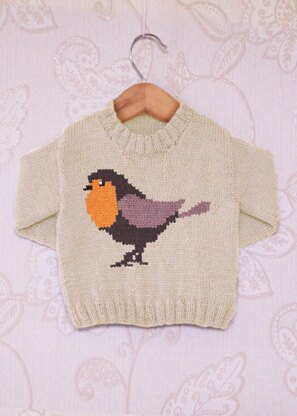 Intarsia - Robin Chart - Childrens Sweater
