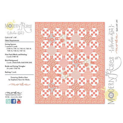 Moda Fabrics Modern Roses Quilt - Downloadable PDF