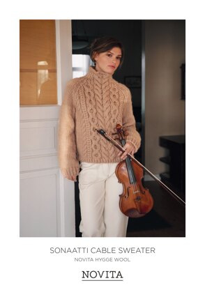 Sonaatti Cable Sweater in Novita Hygge - Downloadable PDF