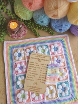 A Year in Flowers Temperature Blanket