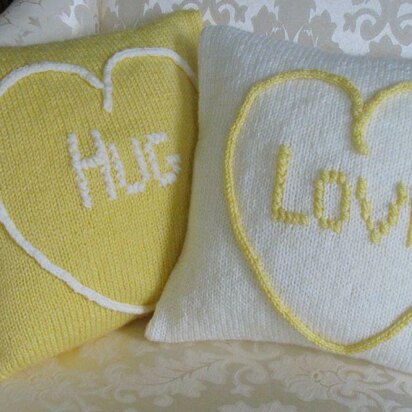 Love Heart Cushions (Love & Hug)