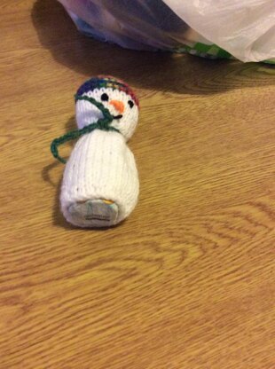 Snowman knitted ornament