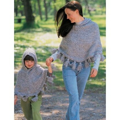 Just Me and Mom Ponchos in Patons Shetland Chunky