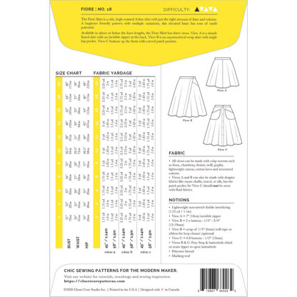 Closet Core Patterns Fiore Skirt CCP18 - Sewing Pattern
