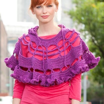 Petticoat Poncho in Red Heart Super Tweed - LW2851