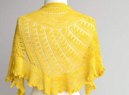 Shattered Sun Shawl in SweetGeorgia Cashsilk Lace -  DE - Downloadable PDF