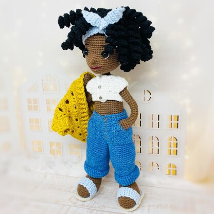 Amigurumi doll pattern, crochet girl pattern, crochet doll outfit, Seniorita Mayo