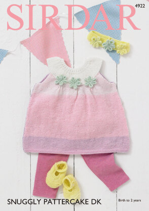 Sirdar 4922 Pinafore Dress, Shoes and Headband PDF