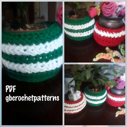 Braided style crochet basket