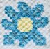 Teal Sunburst Flower C2C Graphgan Square