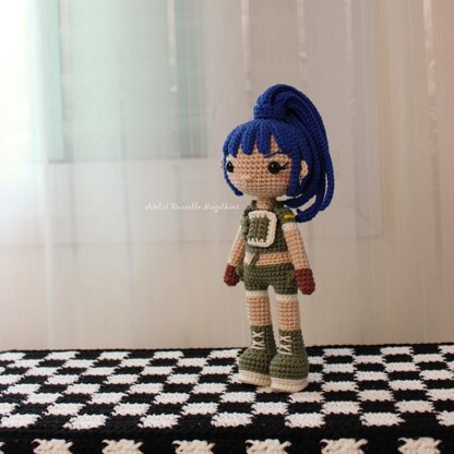 Blue-Haired Warrior Girl Amigurumi Pattern – Fanart Crochet PDF