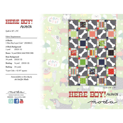 Moda Fabrics Here Boy Quilt - Downloadable PDF