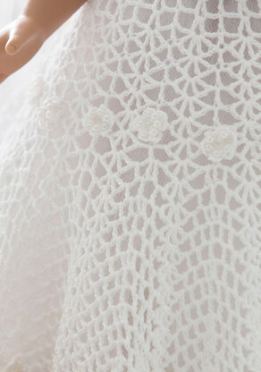 Doll Wedding Dress in Aunt Lydia's Classic Crochet Thread Size 10 Natural - LC4576 - Downloadable PDF