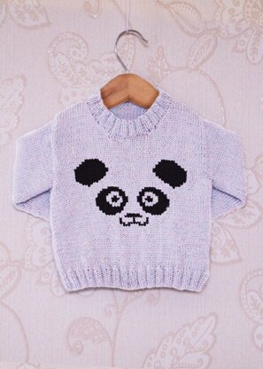 Intarsia - Panda Face Chart - Childrens Sweater