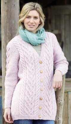 Longline Waistcoat and Jacket in Hayfield Bonus Aran Tweed with Wool - 7990 - Downloadable PDF