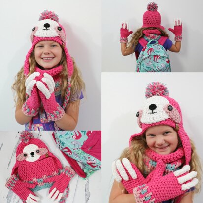 Sloth Hat & Mitten Set